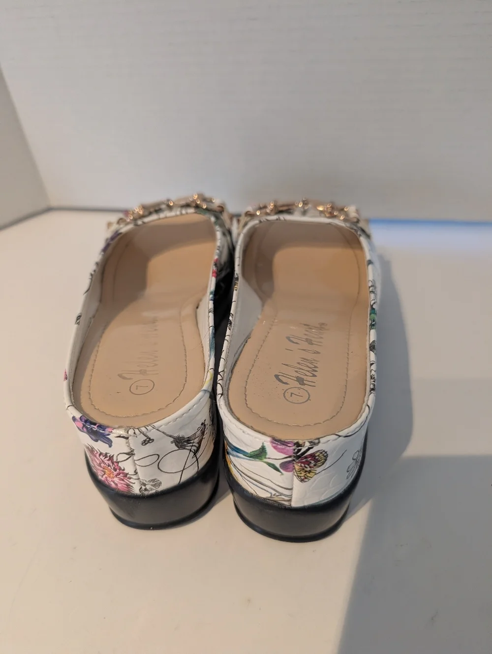 Helen's Heart Sz.7 Floral  Platform Slides - Picture 10 of 13
